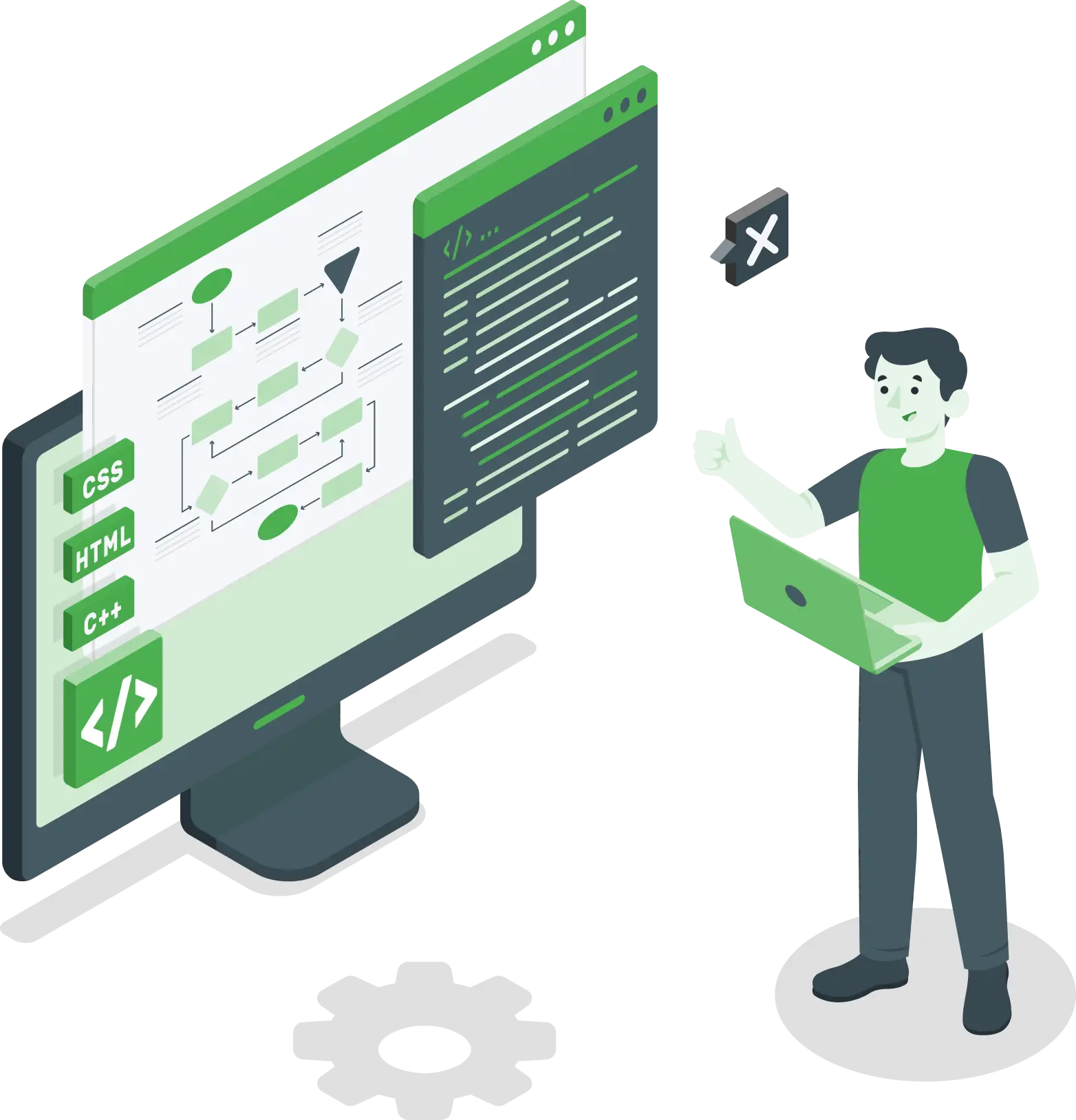 Illustration of a team managing a digital membership platform